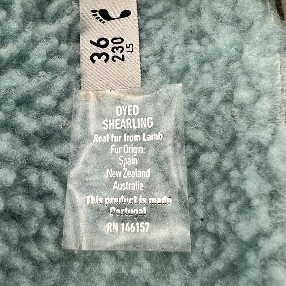 Papillio Birkenstock Arizona Big Buckle Shearling Sandals Teal Women's L5 - Picture 5 of 6